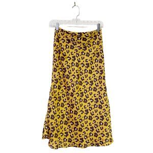 4 Sienna Womens Size XS Leopard Print Satin Skirt